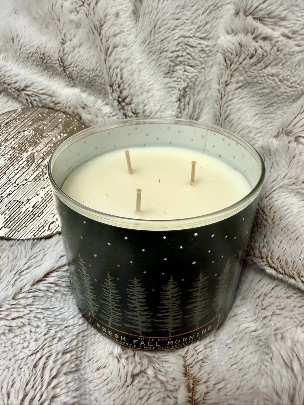 Highly Collectible/Retired Design 2020White Barn Green Fresh Fall Morning Candle